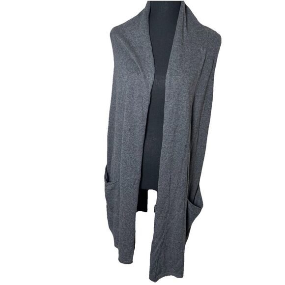 Calvin Klein Women’s Sleeveless Open Front Cardigan Long Vest Gray XS - Picture 1 of 5